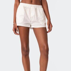 Edikted Aline Boxer Shorts, color white, size Small